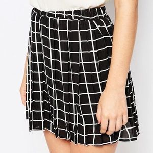 Black Plaid Skirt